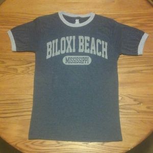 🏖️ Biloxi Beach Mississippi Ringer Shirt Small 👕